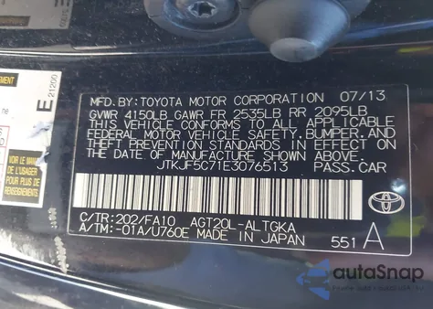 2014 Scion Tc z USA, uszkodzony, nr VIN JTKJF5C71E3076513
